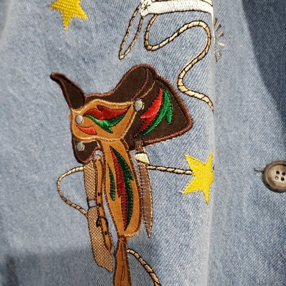The Blue Denim Jacket Buttons Cowboy pattern - Picture 6 of 8